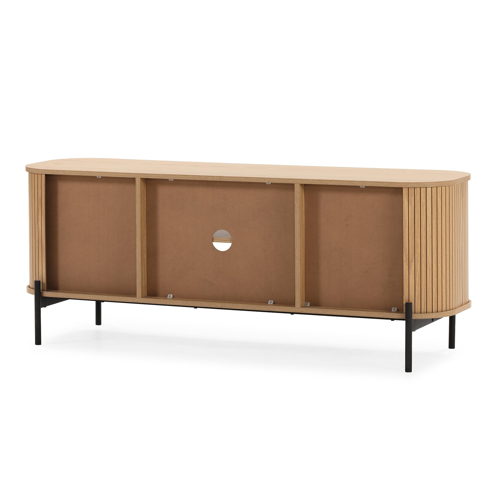 HOMN LIVING Mueble TV Mónaco 2 Puertas 2 Huecos Color Roble, 140 cm (Ancho) 40 cm (Profundo) 55 cm (Altura)