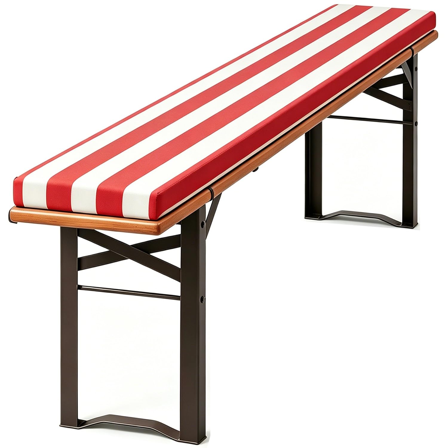 PLCIVSA Picnic Bench Cushion – Outdoor Picnic Table Seat Benchs Cushions with Zipper & Non-Slip Bottom - Water-Repellent Fabric(Red,150x40cm/59x16in)