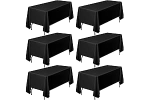 Pesonlook Black Tablecloth for 6ft Rectangle Tables