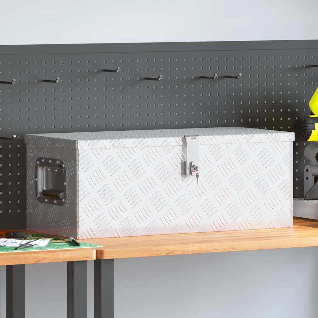 Genérico Caja de almacenaje de Aluminio Plateado 70x31x27 cm,Bricolaje,Accesorios de Bricolaje,Organización y Almacenamiento de Herramientas,Cajas de herramientas-152250