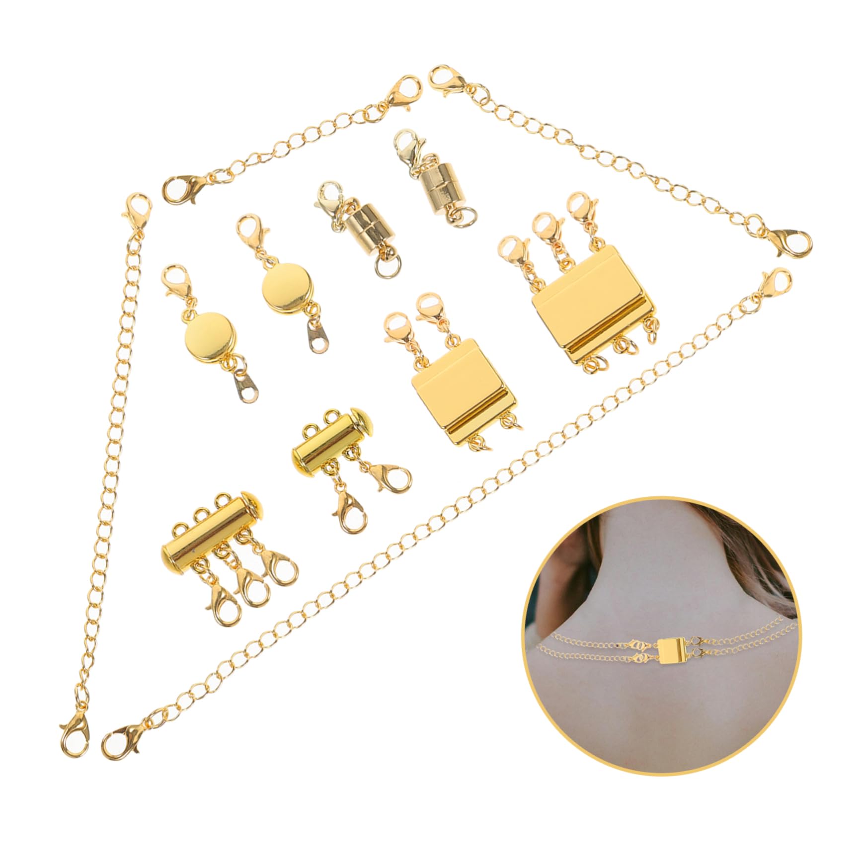Lurrose 3juegos Conectores De Collar Juego Extensores y Ganchos Para Bisutería Separadores Para De Múltiples Accesorios De Joyería Para y Pulseras