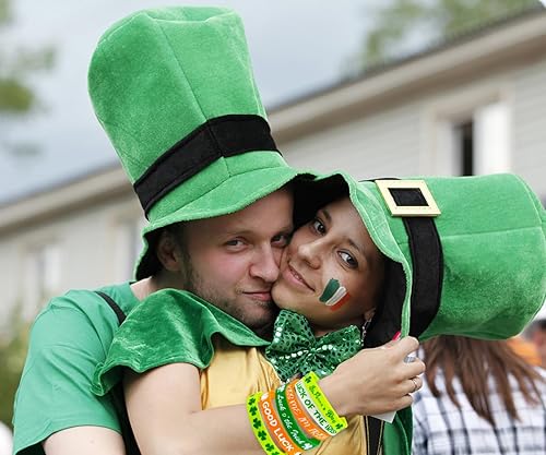 Miniatura 7 de Moon Boat 74 pulseras de goma con trébol del día de San Patricio, suministros de fiesta, decoración de regalos, 6 estilos