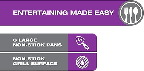 Miniatura 5 de Salton Grill  Raclette  Parrilla interior sin humo para 6 personas  Placa de parrilla antiadherente