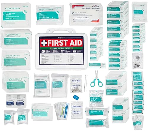 Miniatura 3 de Kit de primeros auxilios para negocios, montaje en pared y portátil con estuche rígido, cumple con OSHA para negocios, oficina, restaurantes,