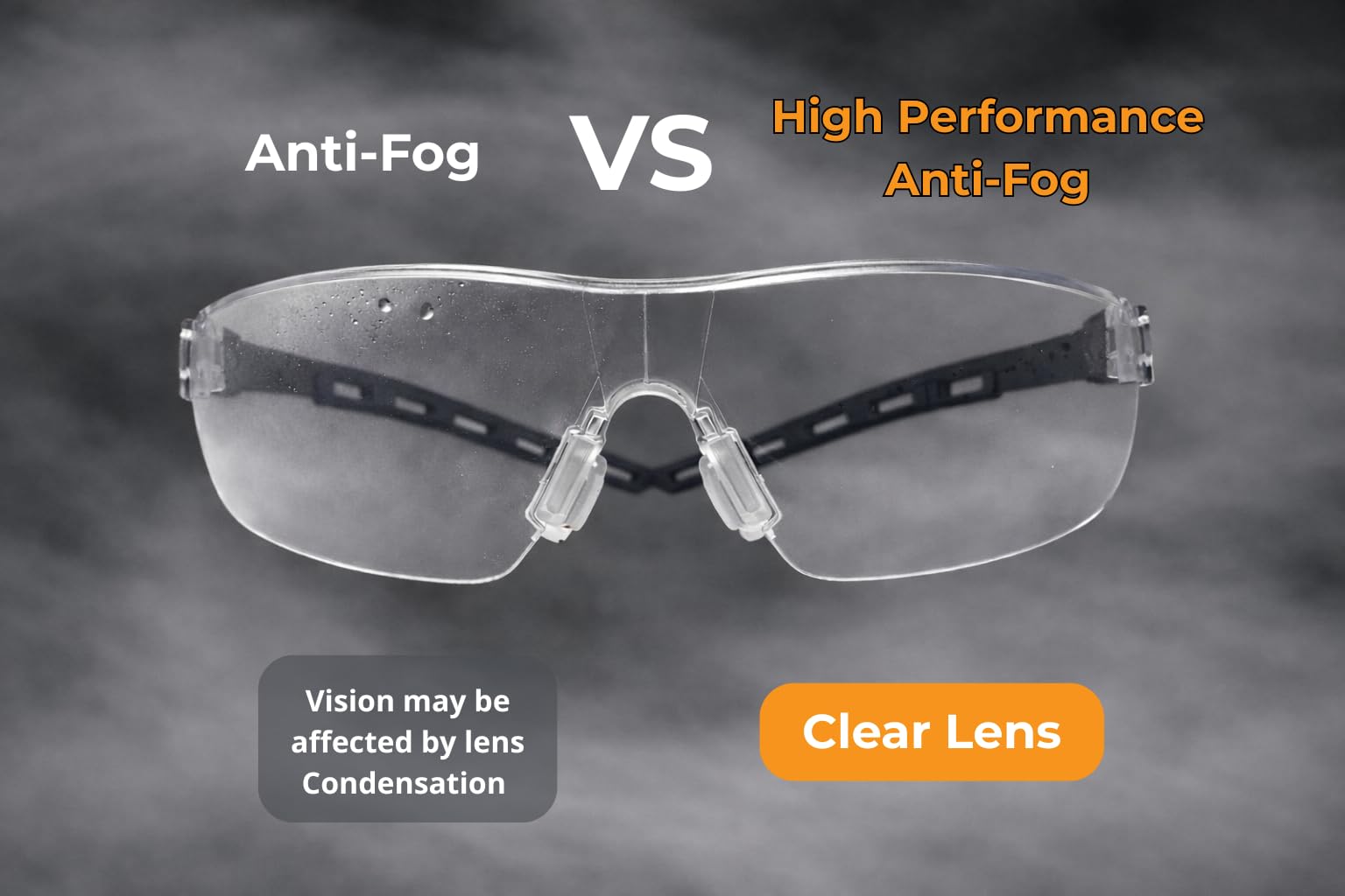 Koziface - Gafas de seguridad A18X para hombres y mujeres, ligeras, con marco azul antivaho, flexibles, ajustables, elegantes, protectoras, certificadas, para el trabajo, interior/exterior, lente
