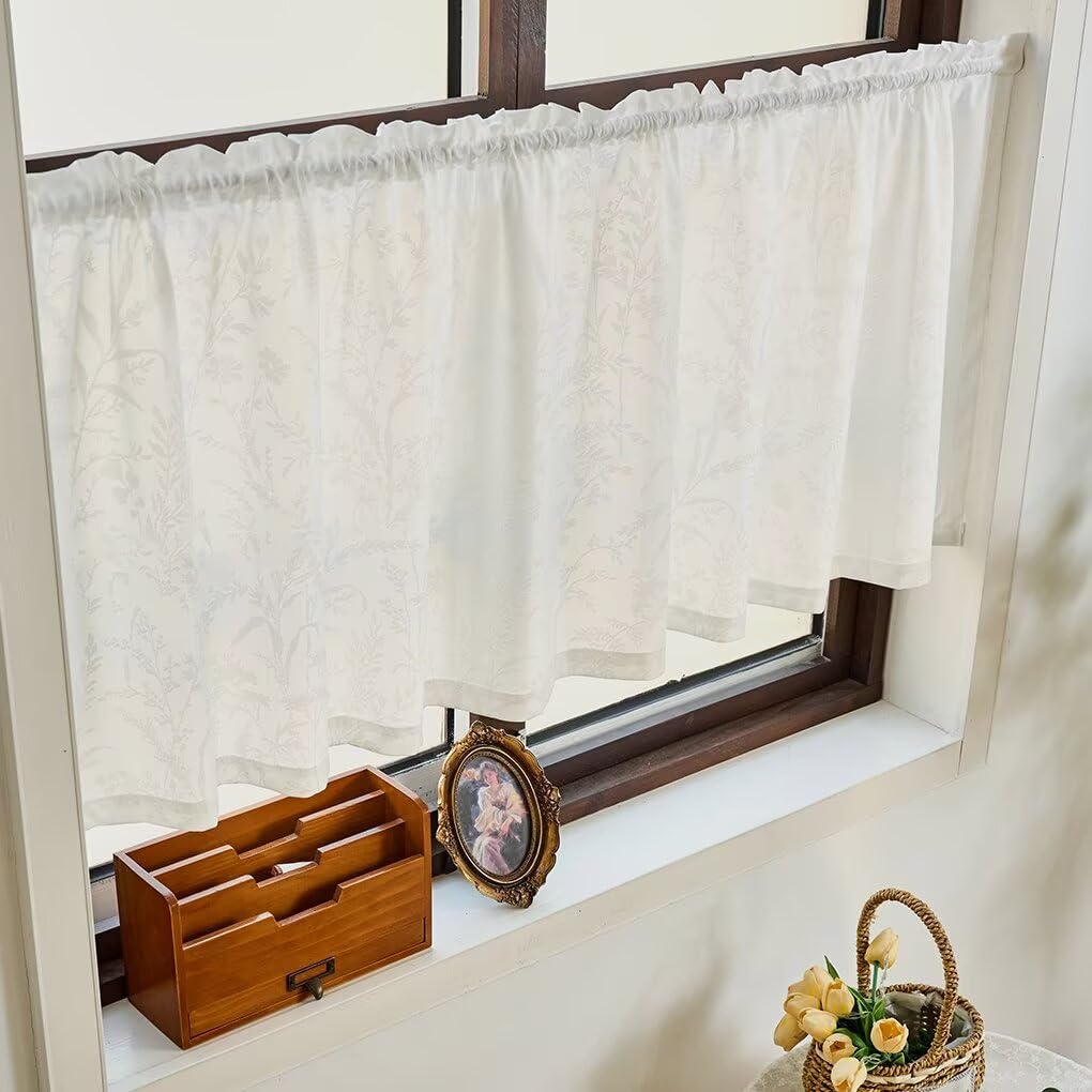 Amazon｜NEKOHASHI カフェカーテン 180cm丈 幅50cm 小窓用 カフェ