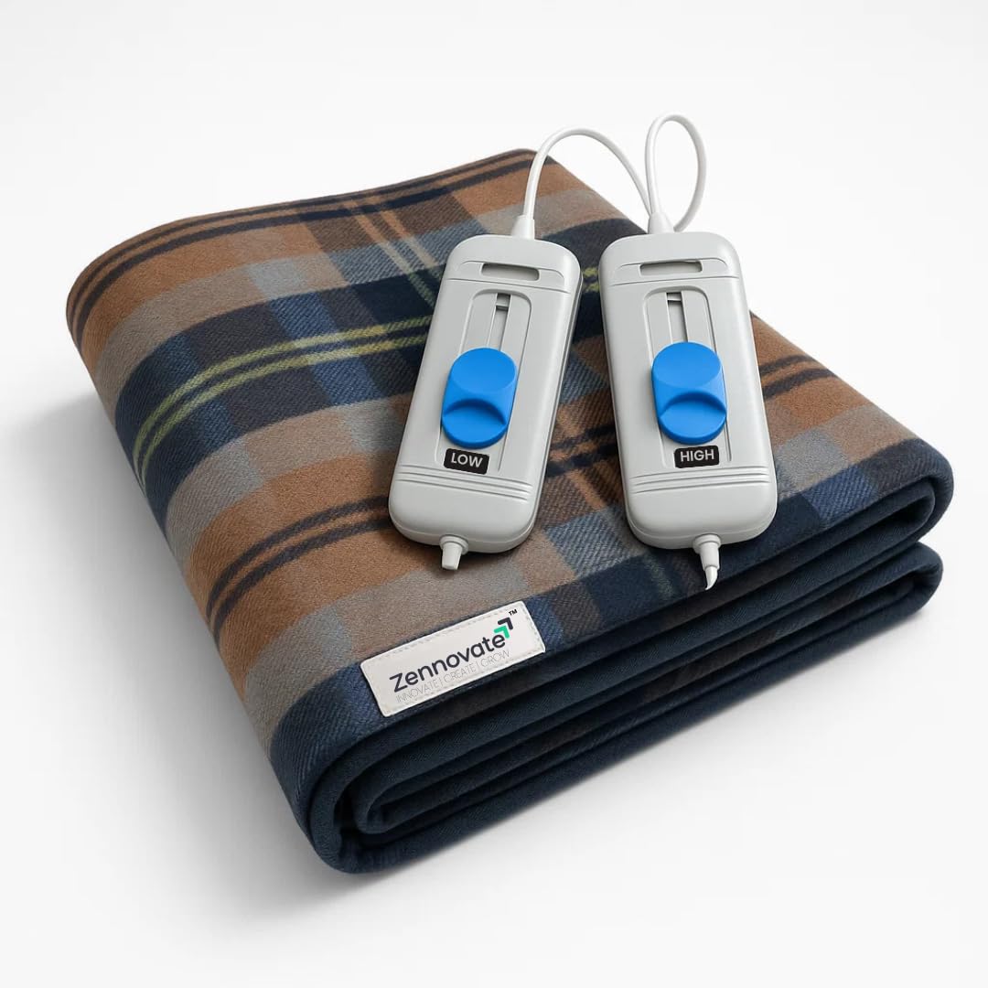 Superior ISO Certified Electric Under Blanket|Double Bed Size Electric Blanket (150cmx150cm)| Electric Bed Warmer with Multiple Heat Controls (Body, Foot, High, Low) |2 Year Warranty-image-14