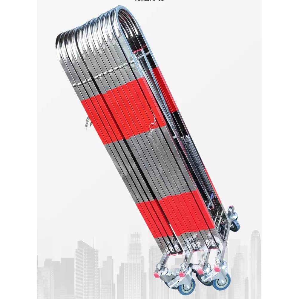 Barrière de sécurité extérieure pour travaux et jardin en acier inoxydable rouge 1m
