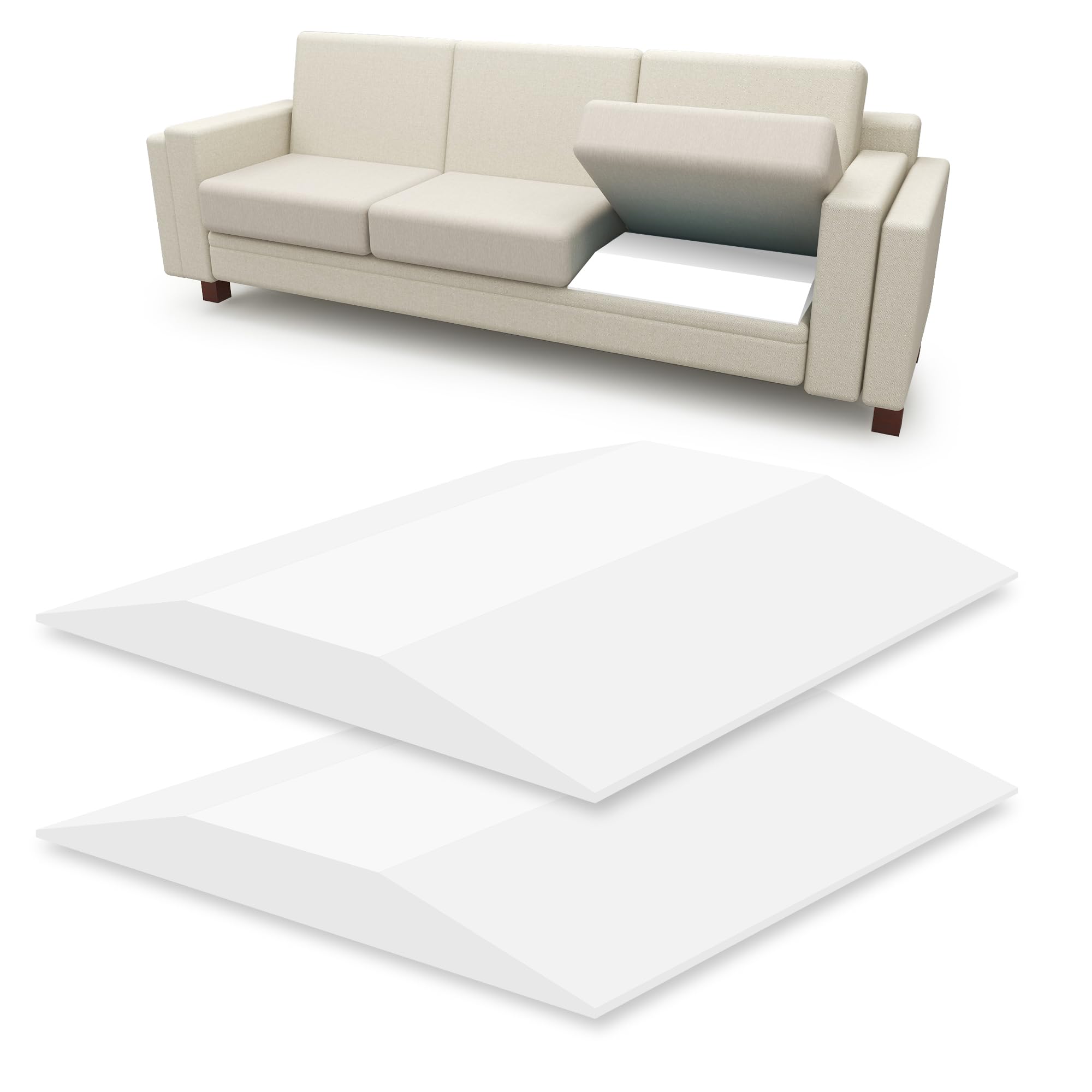 Tromlycs Sofa Couch Cushion Support for Sagging Seat Trapezoidal Furniture Seat Under Cushion Sag Repair Set of 2