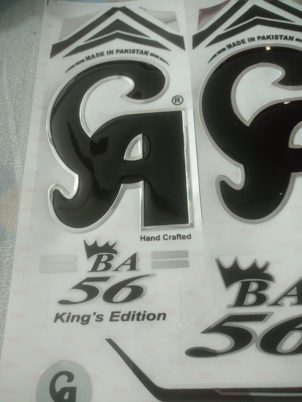 3D CA-Morgs Edition | English Willow | Embossed Cricket Bat Sticker (White)