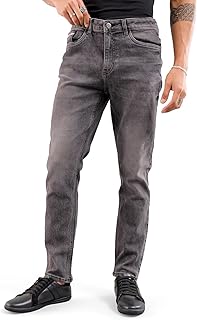 the indian garage co Men's Slim Fit Mid Rise Solid Mid-Rise Jeans-picture-29