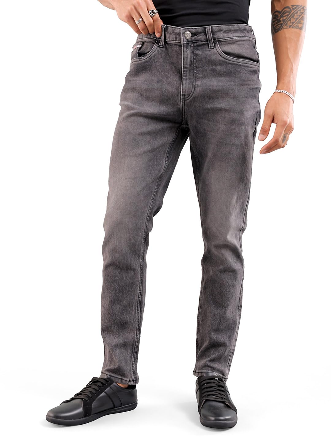 the indian garage co Men's Slim Fit Mid Rise Jeans-picture-34