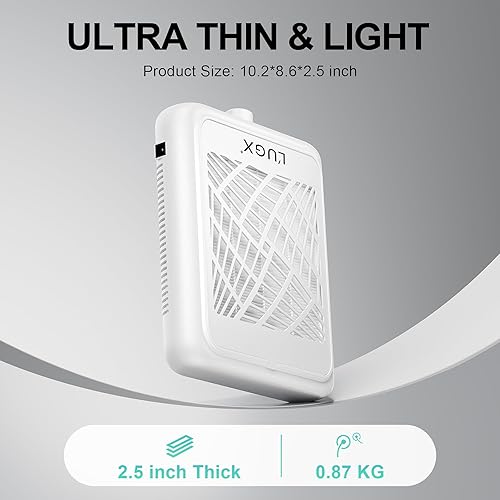 Miniatura 9 de L'UGX Colector de polvo de uñas recargable con 2 filtros reutilizables, colector de polvo profesional de uñas al vacío, extractor de ventilador de