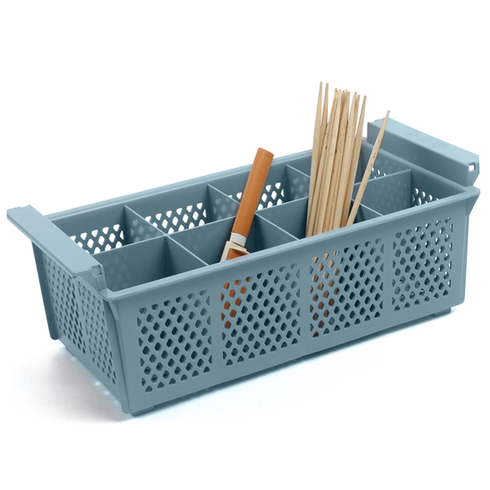 Cesta Plástico 8 de Lavavajillas Compartimentos | Organizador de Cubiertos, Fácil de Llevar, Útil para Guardar Utensilios en Cocina u Oficina