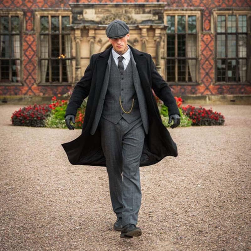 ORBITRAY Men's Long Wool Blend Trench Coat for Winter Vintage Overcoat Single Breasted business peacoat3