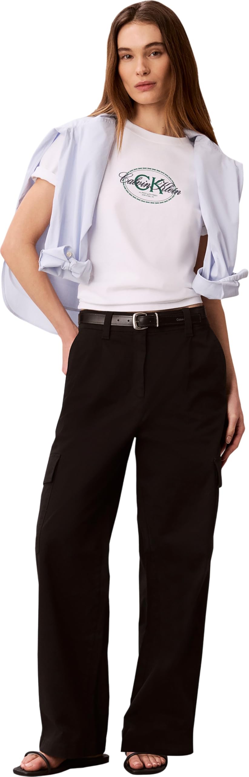 Calvin Klein - Cotton Ewaist Cargo Pant Lv047f623g, Pantaloni Casual Donna