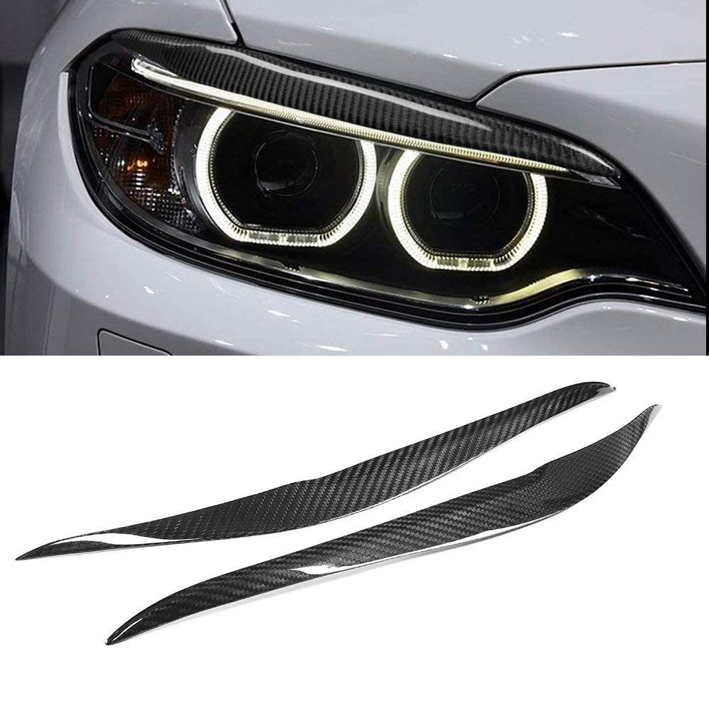 Carbon Fiber Look Headlight Eyebrows / Eyelids – Fits BMW F10 5-Series (2010-2013, Pair)