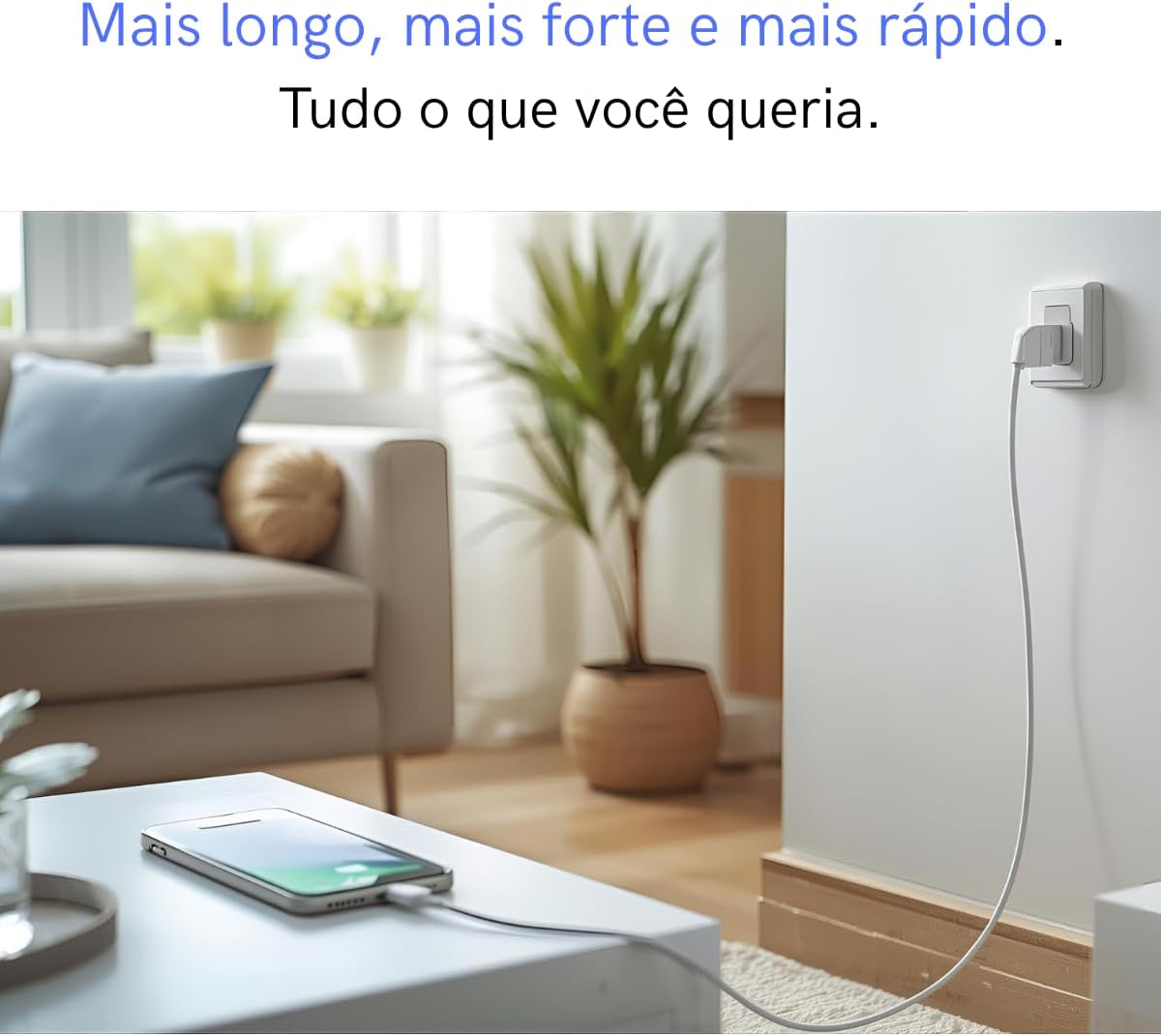 Cabo Tipo C para Tipo C 2 Metros 60W, Carregamento Rápido e Transferência de Dados, Revestimento Nylon Trançado Premium e Alta Resistência, Compátivel com iPhone 15/16, Android, Notebook