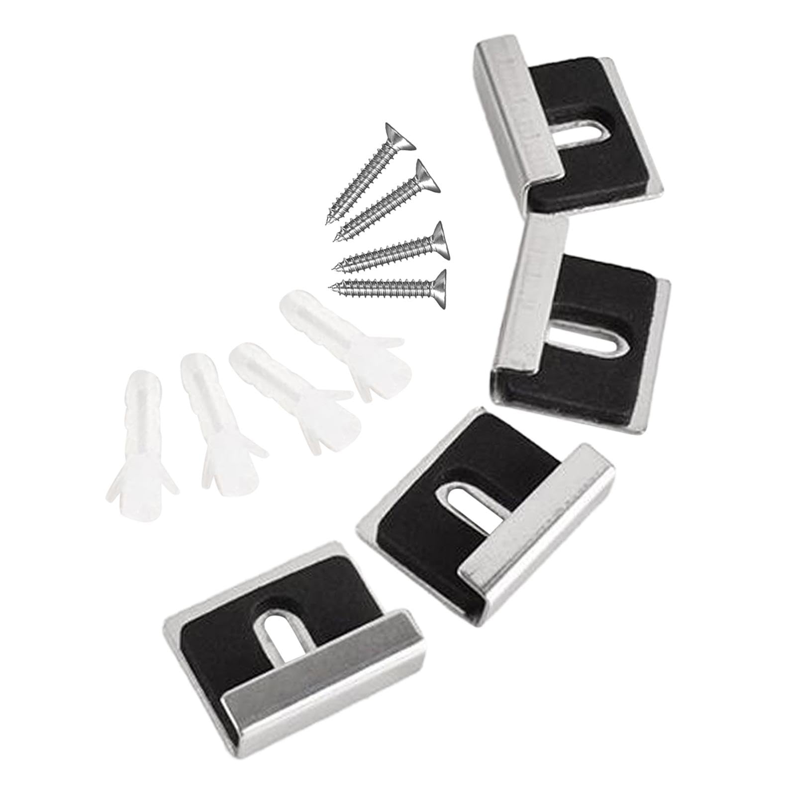 CALANDIS® 4 Pieces Stainless Steel Mirror Clips Heavy Retainer Clips for Wall Mounting Black Silver S | Mirrors | Home Dacor-picture-13