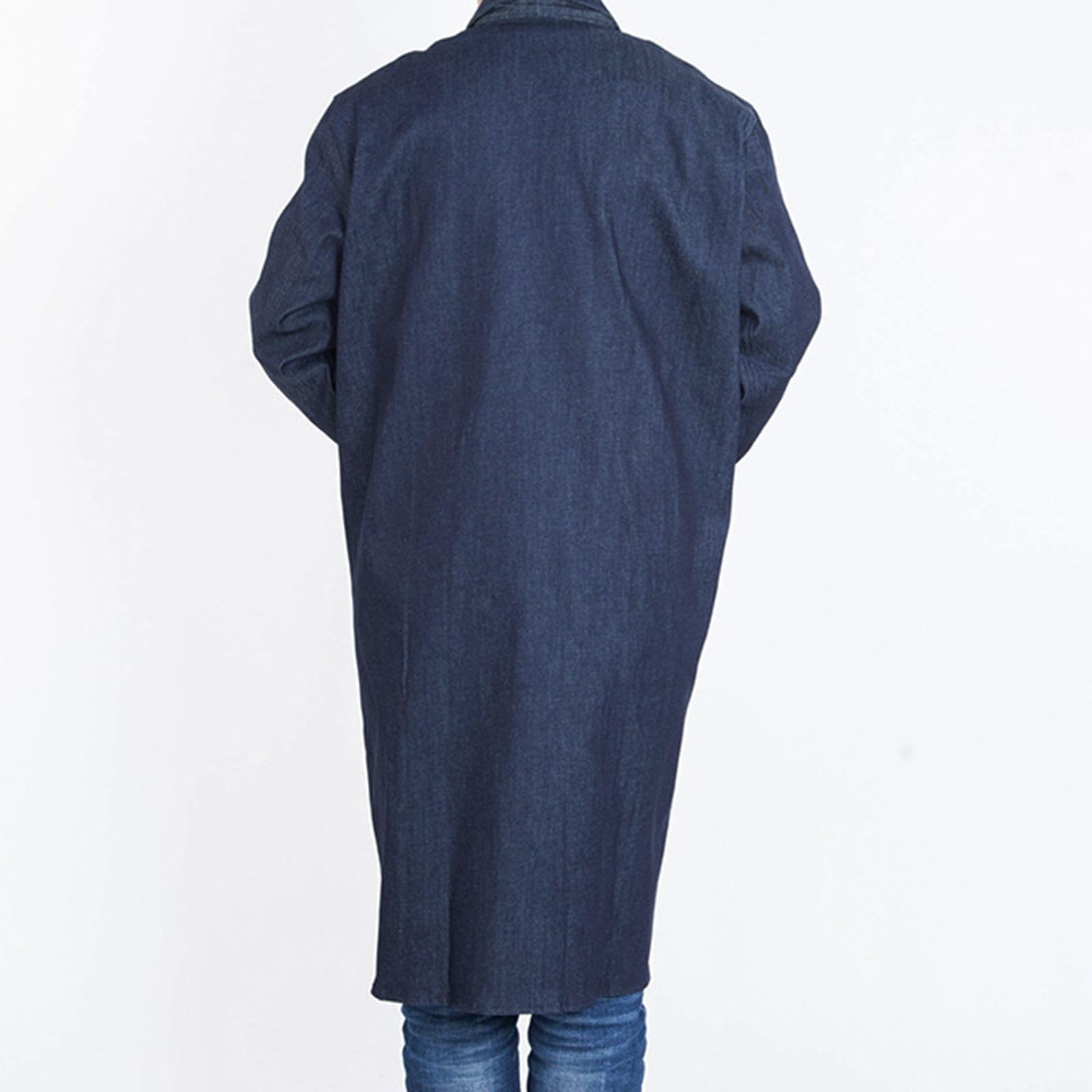 Sharplace Laborkittel für Herren mit Tasche, bequeme, leichte, langärmelige Mechaniker-Arbeitsjacke aus Denim für Schweißer.