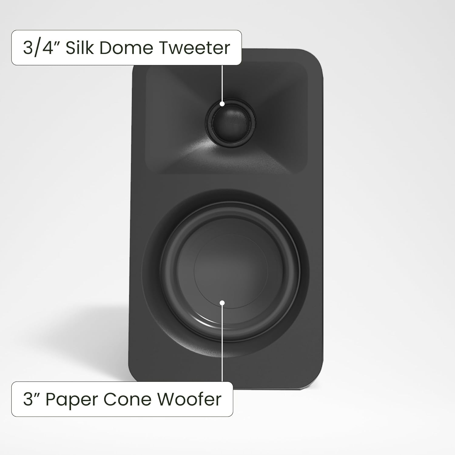 Kanto ORAMB 100W Powered Reference Desktop Computer Speakers with Bluetooth 5.0 and USB-C Input | Bi-Amplified | 100 Hz Automatic Crossover | Reference Quality Sound | Pair | Black - Image 2