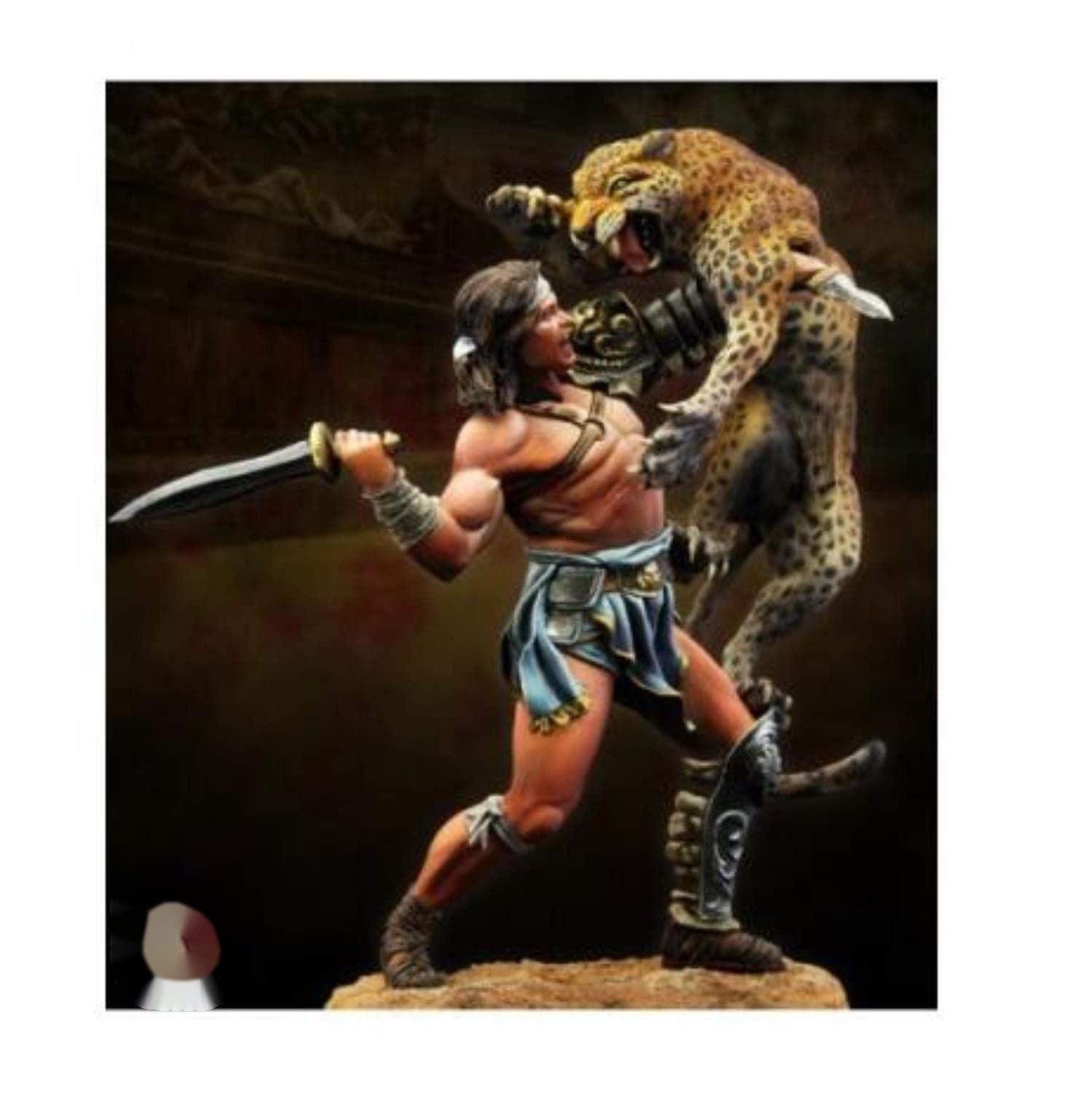 1/24 75mm Fantasy Gladiator Warlord 75mm Resin Kit DIY Figur Resin Model unmontiert unbemalt