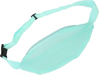 Beach Mesh Fanny Pack, Seashell Bag Mesh Beach Bag Breathable Waterproof Adjustable Belt Portable Lightweight Outdoor Sports Waist Pack for Travel