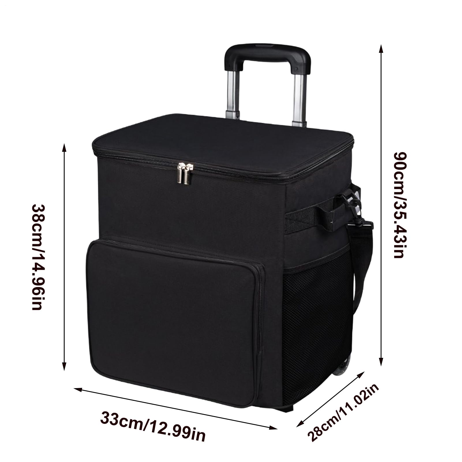 Cooler isotermica su ruote, friggitrice termica morbida, carrello con maniglia e borsa termica impermeabile da 35 l, per viaggi, picnic, shopping, esterni, terrazza e spiaggia