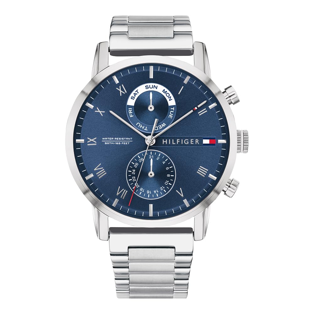 Tommy Hilfiger KANE Men's Watch, Analog Silver