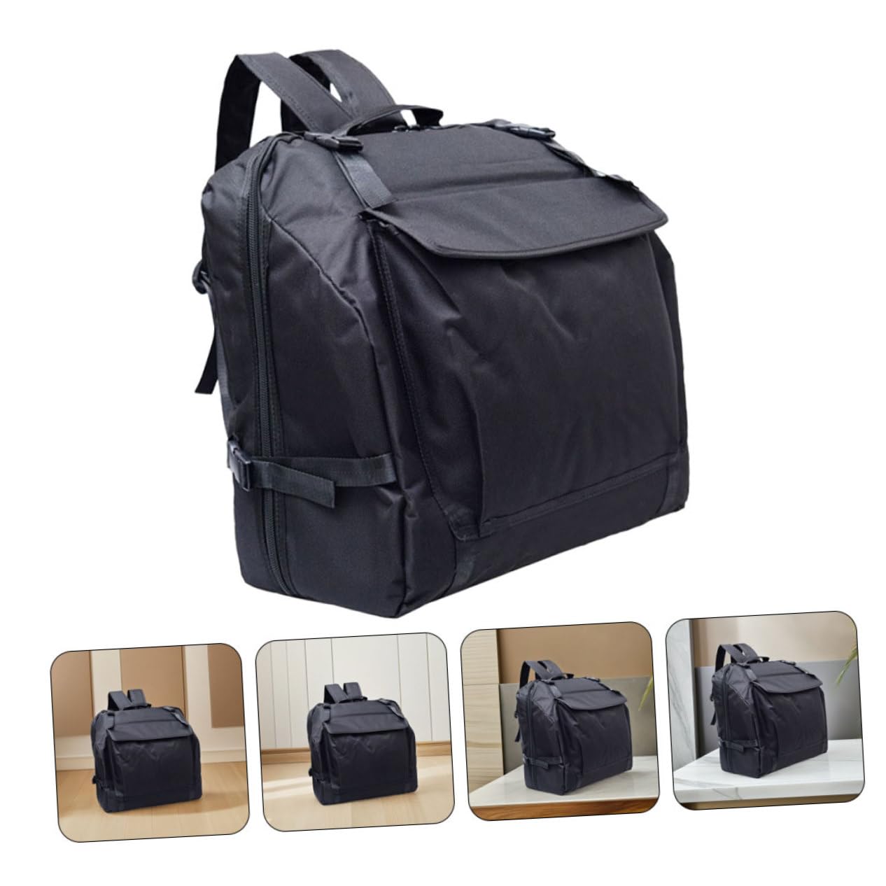 SUPVOX Borsa Per Fisarmonica Da Bassi Custodia in Tessuto Supporto Con Tasche Per Accessori Musicali Nera Leggera e Portatile Per Trasporto