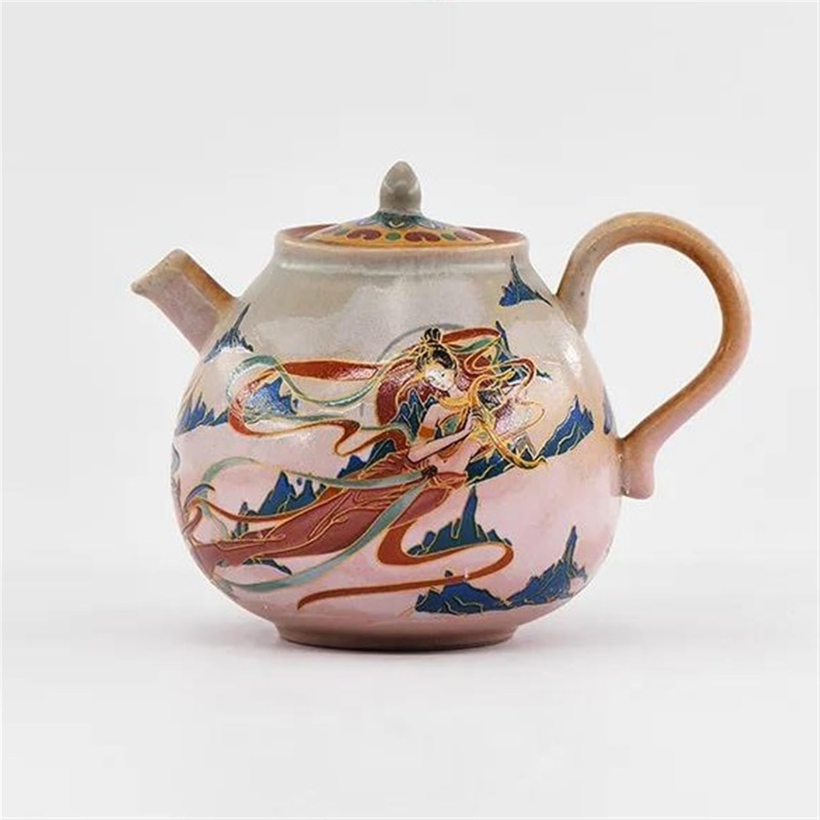 Service à thé de l'après-midi, Service à thé Kung Fu, Service à thé Chinois, Théière culturelle de Dunhuang, Théière Artistique de 280 ML avec Trou pour Le thé et infuseur à thé.