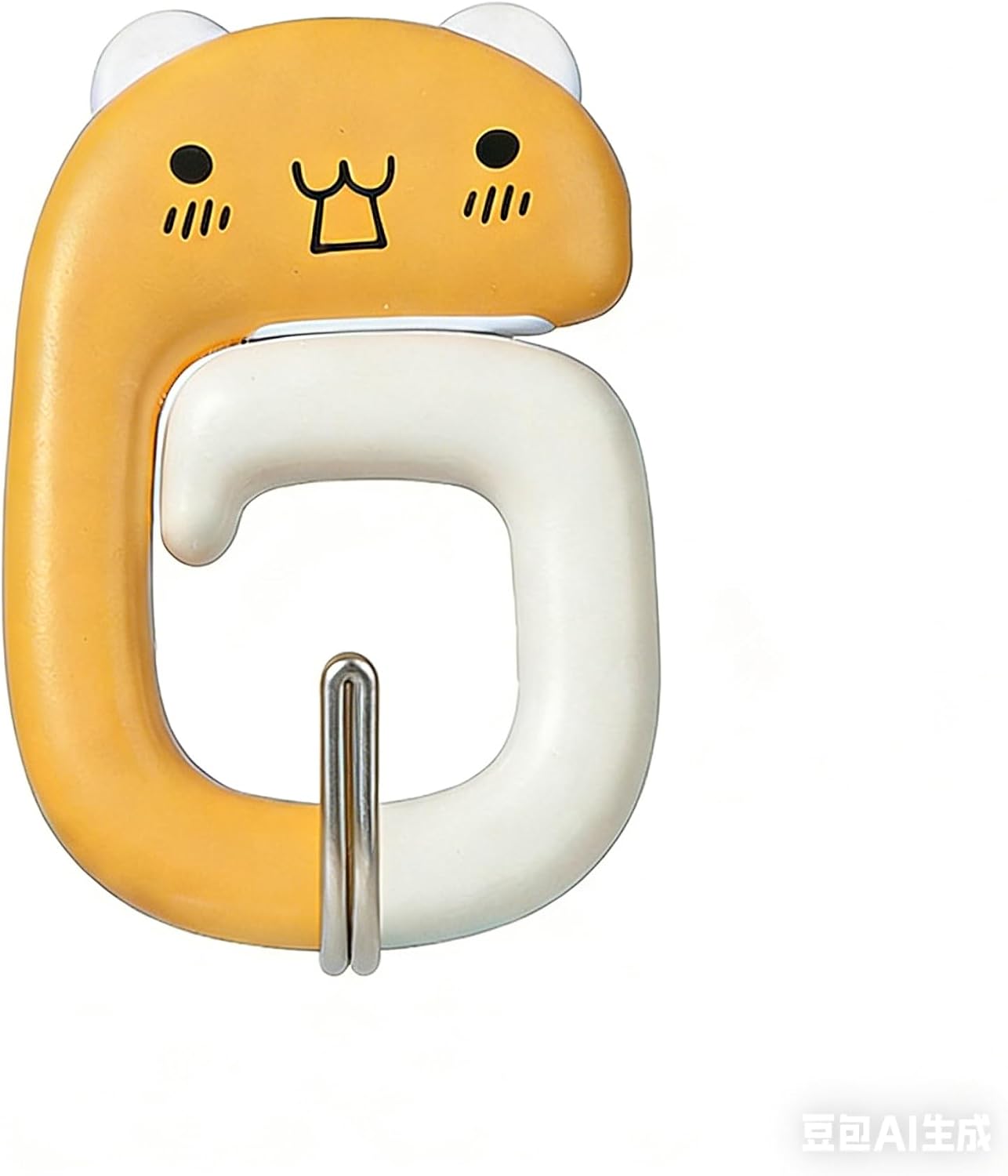 Portable Folding Purse Hook for Desk, Heavy Duty Bag Hanger for Backpace & Office, Cute Cartoon Non-Slip Table Hook, No-Drill Backpack Holder for Office, Home & School - 1 Pack (Yellow)