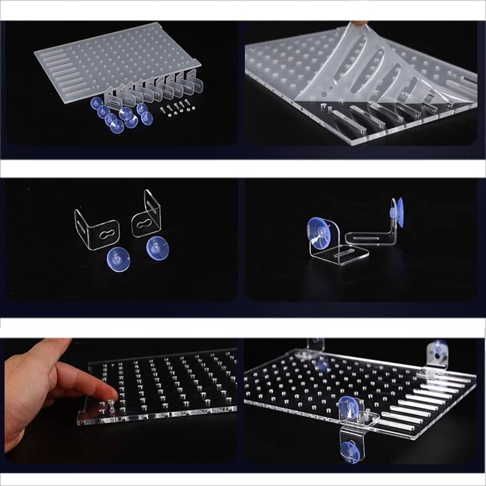 Divisor de Acuario, Divisor de acrílico para Tanque de Acuario, Tablero de Aislamiento Transparente, Divisor de pecera con ventosas, Accesorios para distinguir a los Peces y Evitar la agresividad de