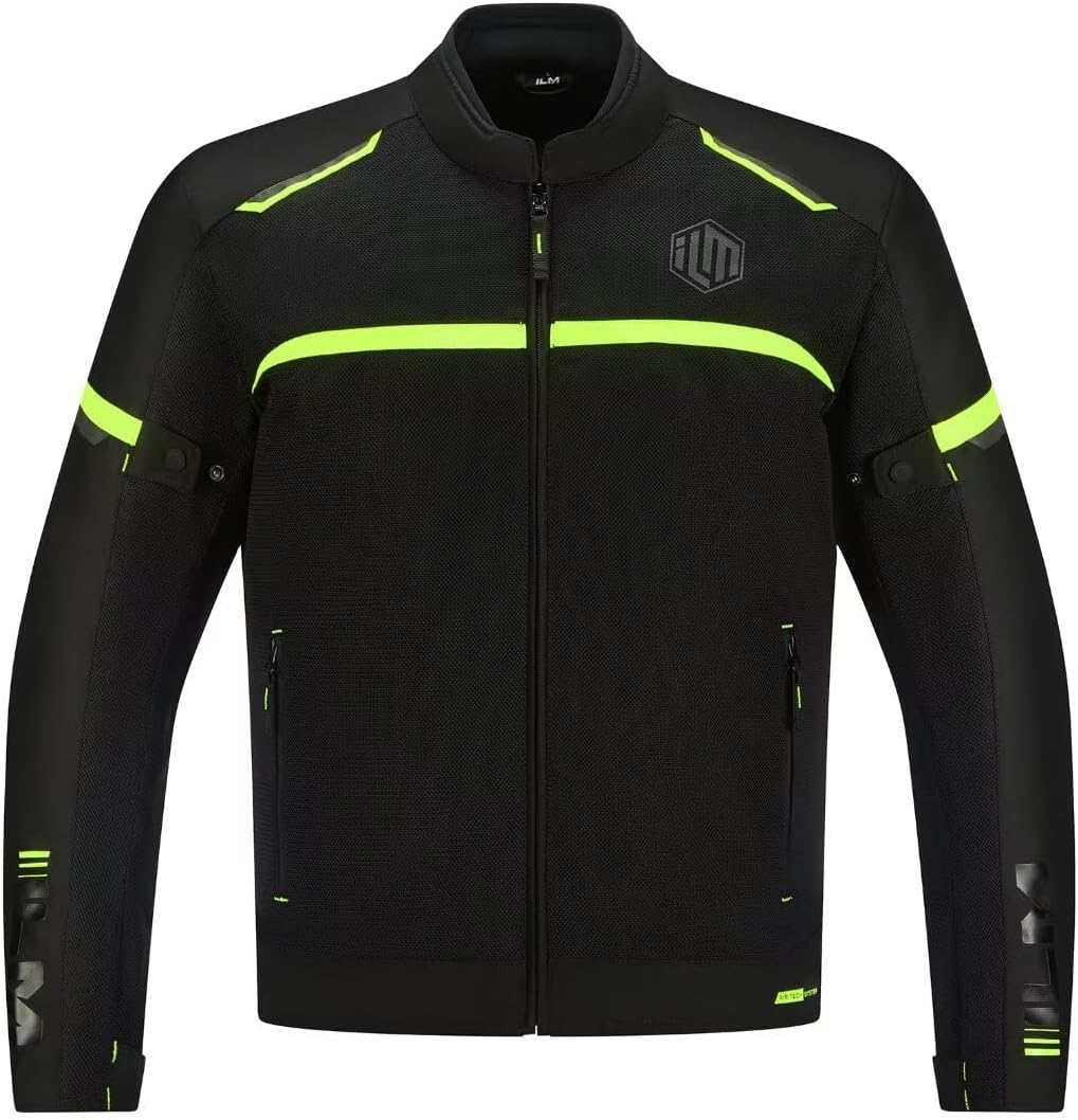 ILM Motorcycle Riding Jacket with Mesh CE Armor and Detachable Thermal Liner Dual Sport All Season for Men Model JAM1