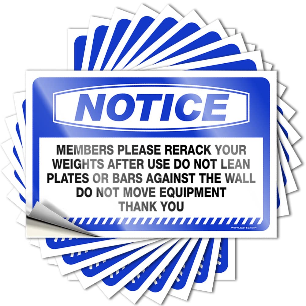 Fzfn Colour Notice Members Please Rerack Your Weights After Vintage Outside Decor For Porch - Tattoo Door Removable Vinyl Decal(12X18cm)