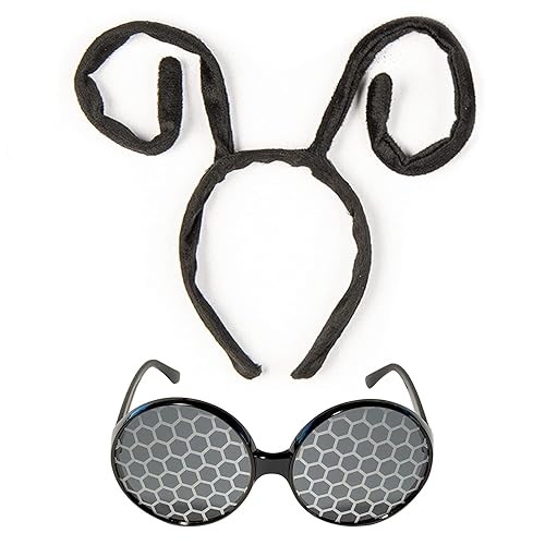 Funcredible Bug Antenna Headband & Glasses – Insect Costume Headwear
