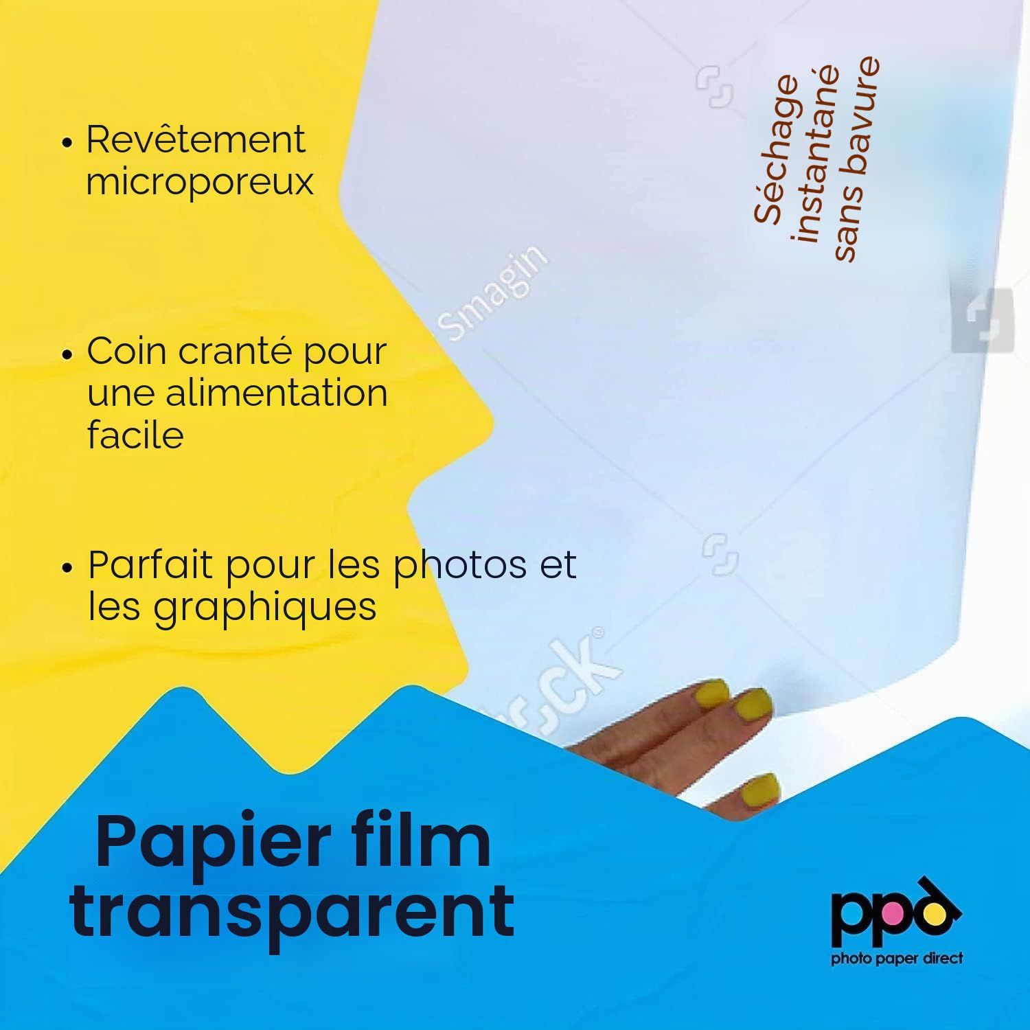 PPD A4 X 100 Films Transparents pour Rétroprojecteur, Impression Jet d'Encre, 10 Feuilles OHP Premium, Noirs Profonds, PPD-34-100