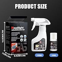 Vista 6 de Líquido de restauración de faros automotrices oxidado, kit de restauración de faros delanteros 2025, limpiador multifuncional de faros para faros