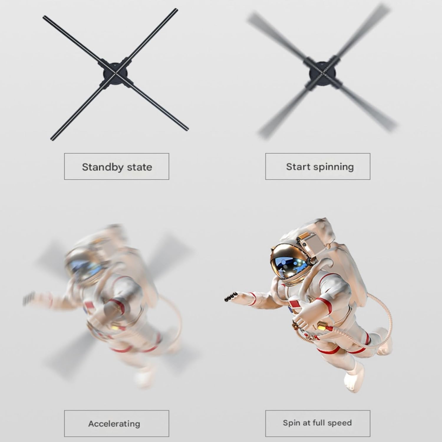 65cm 3D Holographic Projection WiFi Led Logo Light Player Remote Control Fan Advertising Lights Widely Applicable