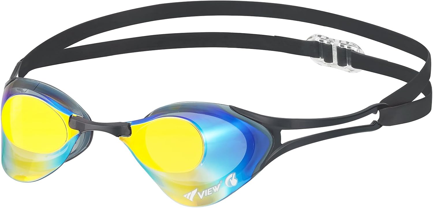 VIEW V127SAM Competition Goggles, Blade ZERO Mirror Coating, UV Protection, Anti-Fog Coating, Smoke / Orange (One Size)