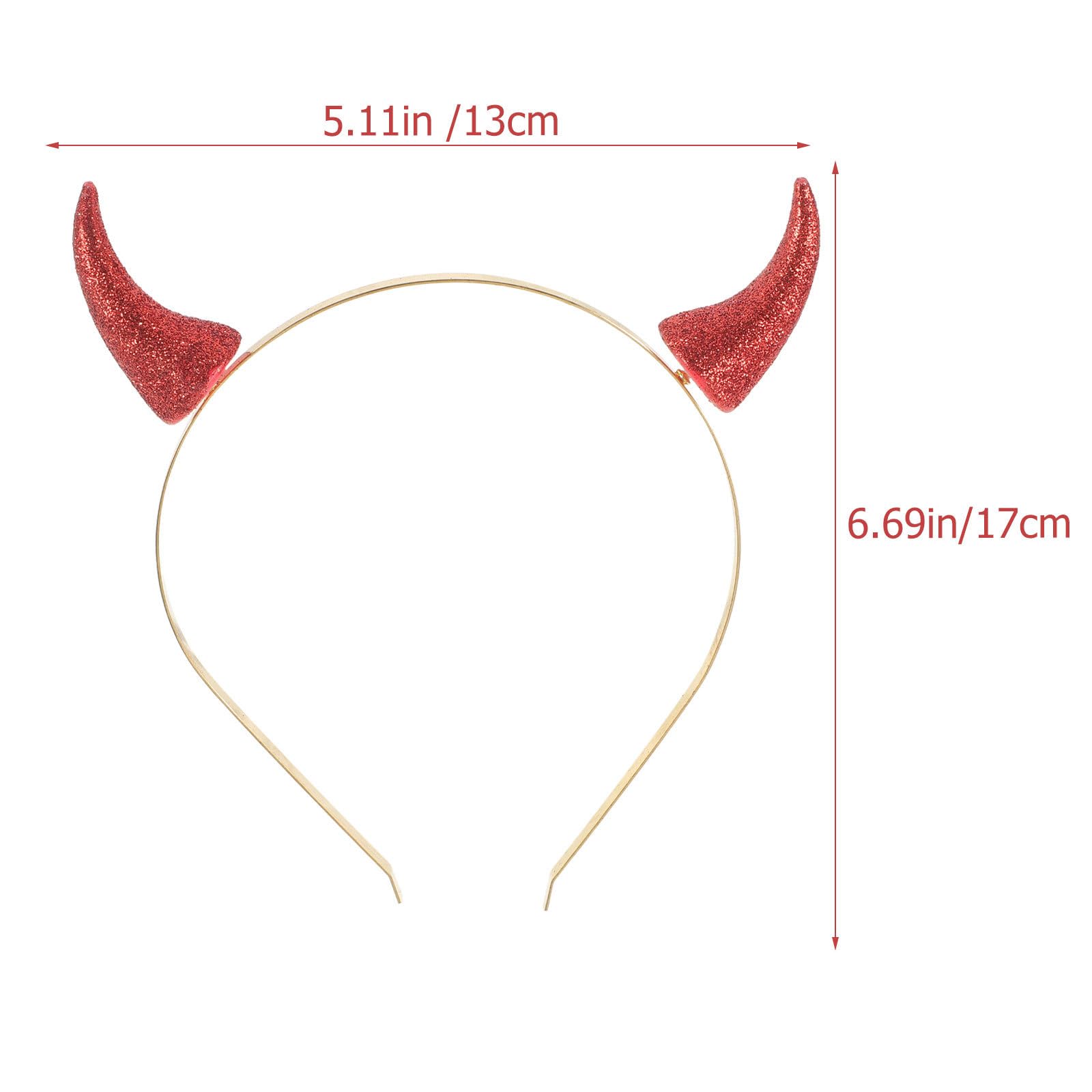 Holibanna Serre-Tête Cornes Rouges Pailletées Accessoire De Cheveux Halloween Fête Cosplay 6.7 X 5.1 Pouces Léger Et Confortable Pour Enfants Et Adultes