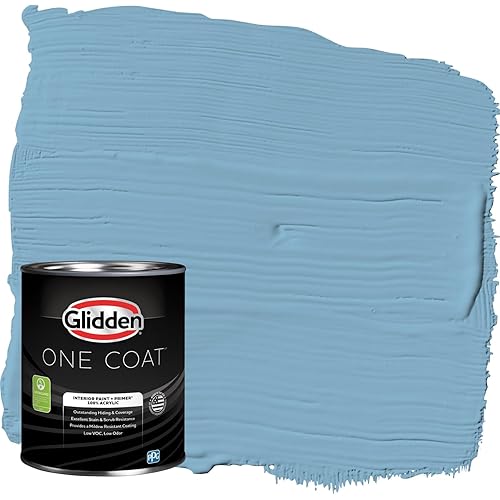 Glidden Interior Paint + Primer: Blue/Arabella, One Coat, Eggshell, 1-Quart