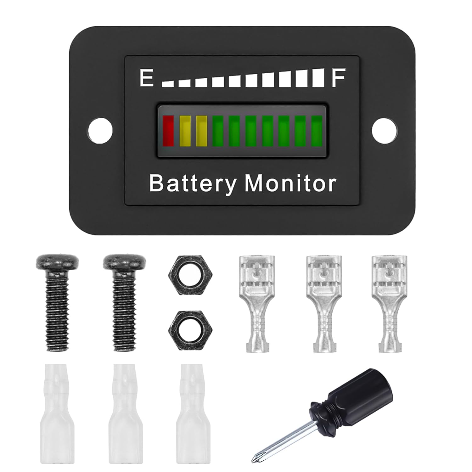 Battery Fuel Gauge Indicator, 12V 24V 36V 48V 60V 72V LED