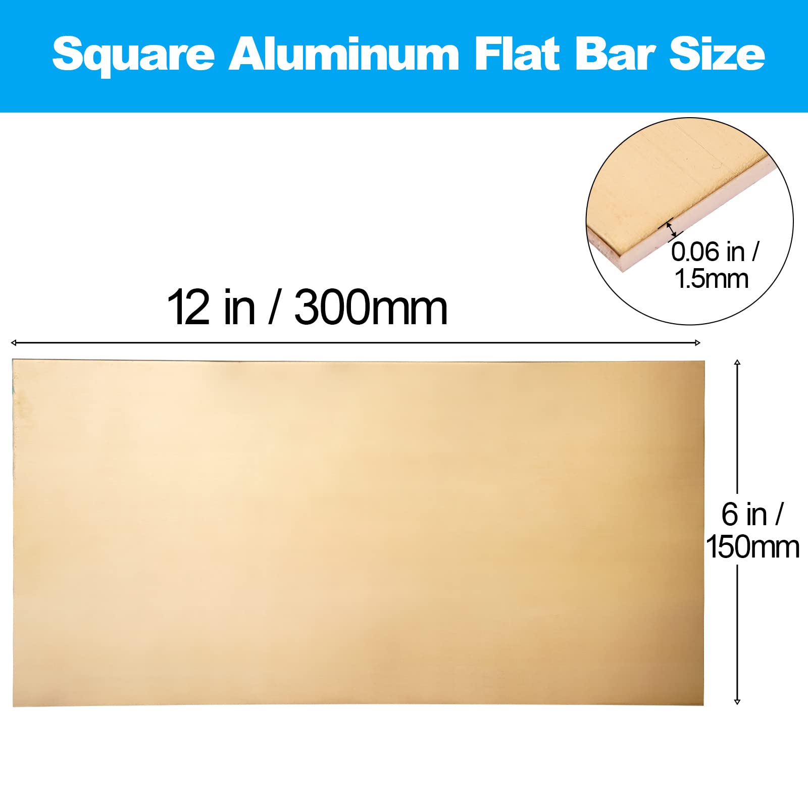 Messingblech, Metallplatten, 30,5 cm lang x 15,2 cm breit x 0,2 cm dick, 14 Gauge (14 Gauge) aus Messing