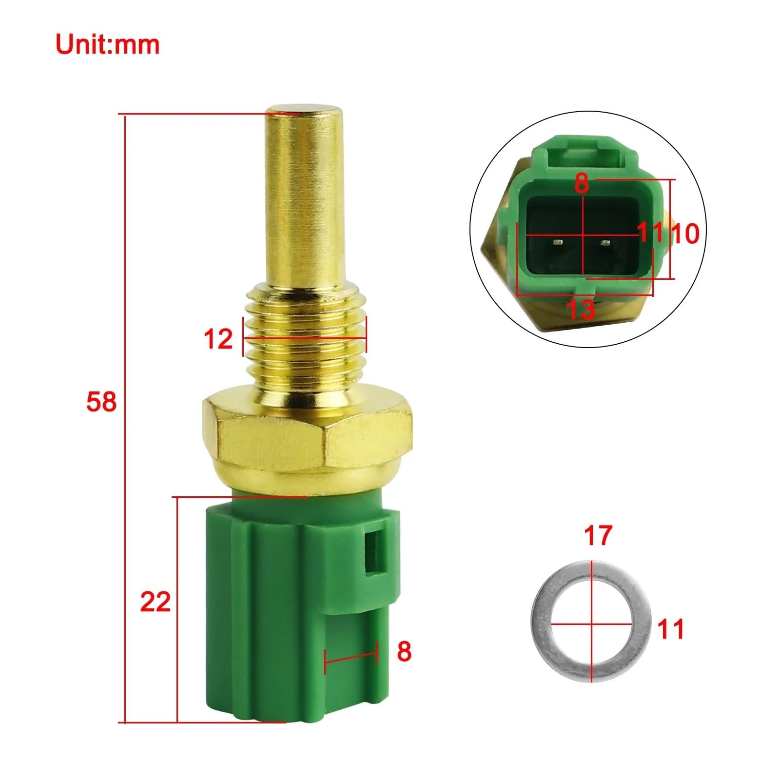 Sensor de Temperatura del Agua del automóvil, Sensor del Motor, Conjunto de termostato, Sensor de Temperatura del refrigerante del Motor, termostato Universal para refrigerante del Motor