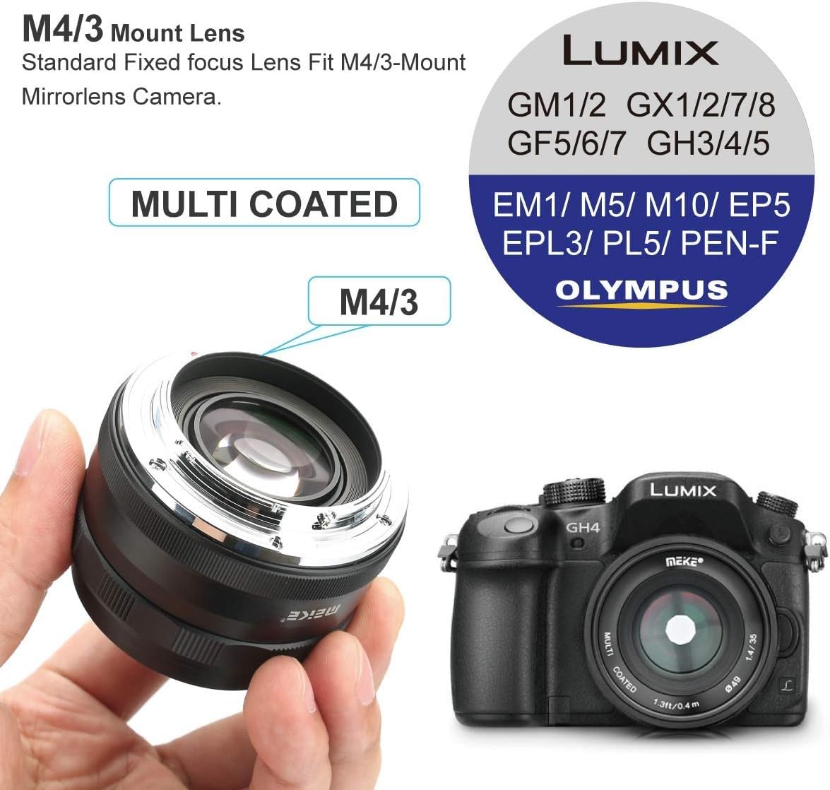 Meike Obiettivo MFT F1.4 da 35 mm F1.4 con messa a fuoco manuale Prime MFT per micro quattro terzi M43 compatibile con fotocamere mirrorless Olympus e Panasonic e BMPCC GH6 OM-1