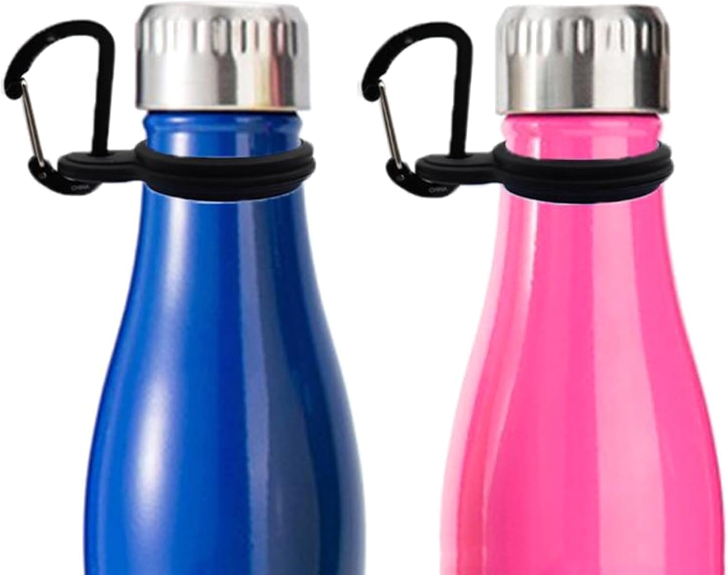6 fibbie per bottiglie d'acqua in silicone con clip a moschettone, portatili, sicure per bottiglie, bottiglia d'acqua, anelli da appendere, fibbia portatile, escursionismo, campeggio, bottiglia