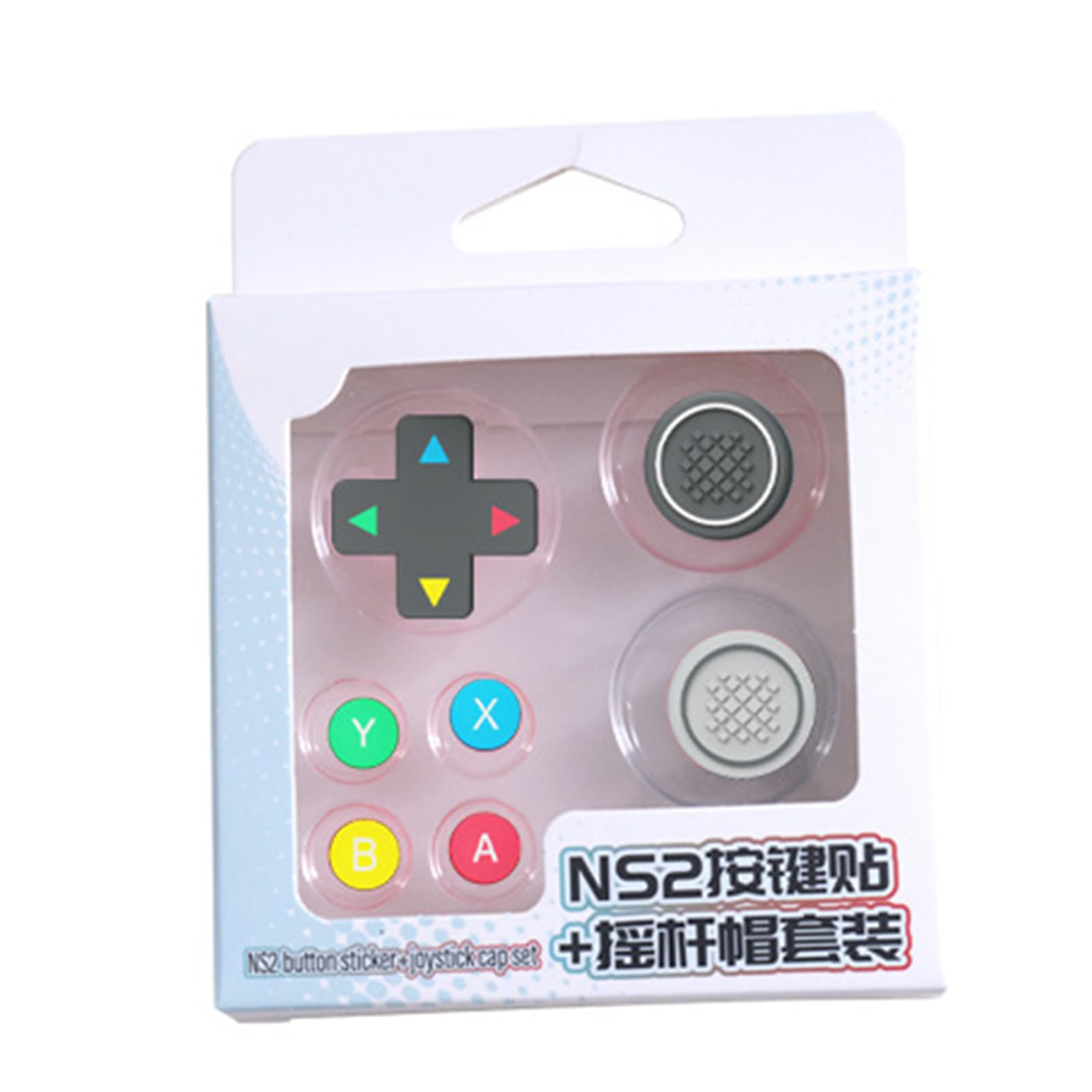 Sisyeuo Color Joystick Covers Abxy Sticker Skin D-Pad Button Stickers Thumb Stick Caps For Ns2 Gaming Accessories Silicone Button Covers