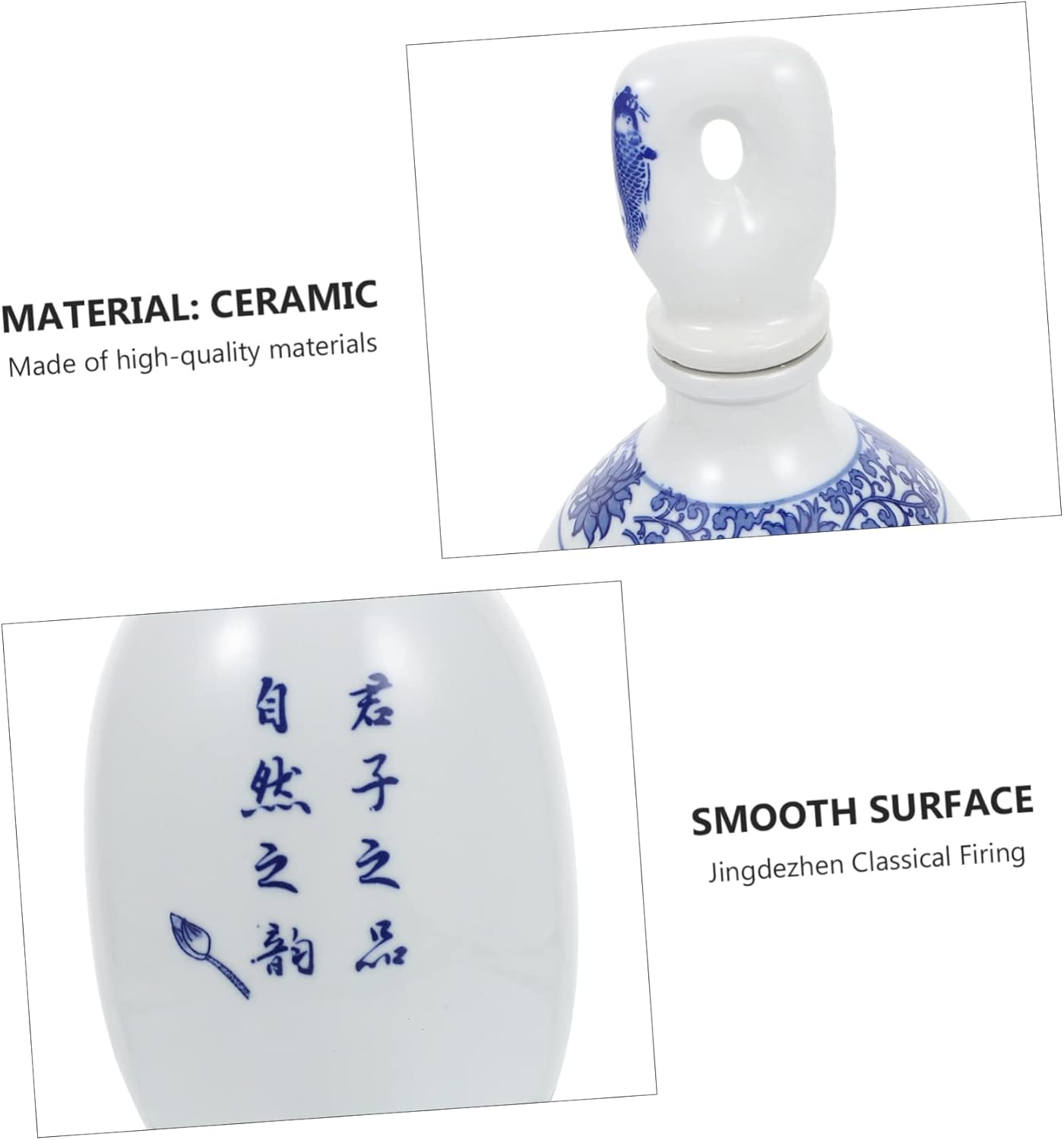 1pc Ceramic Sake Bottle Blue and White Wine Serving Pot Tokkuri Tea House Hotel