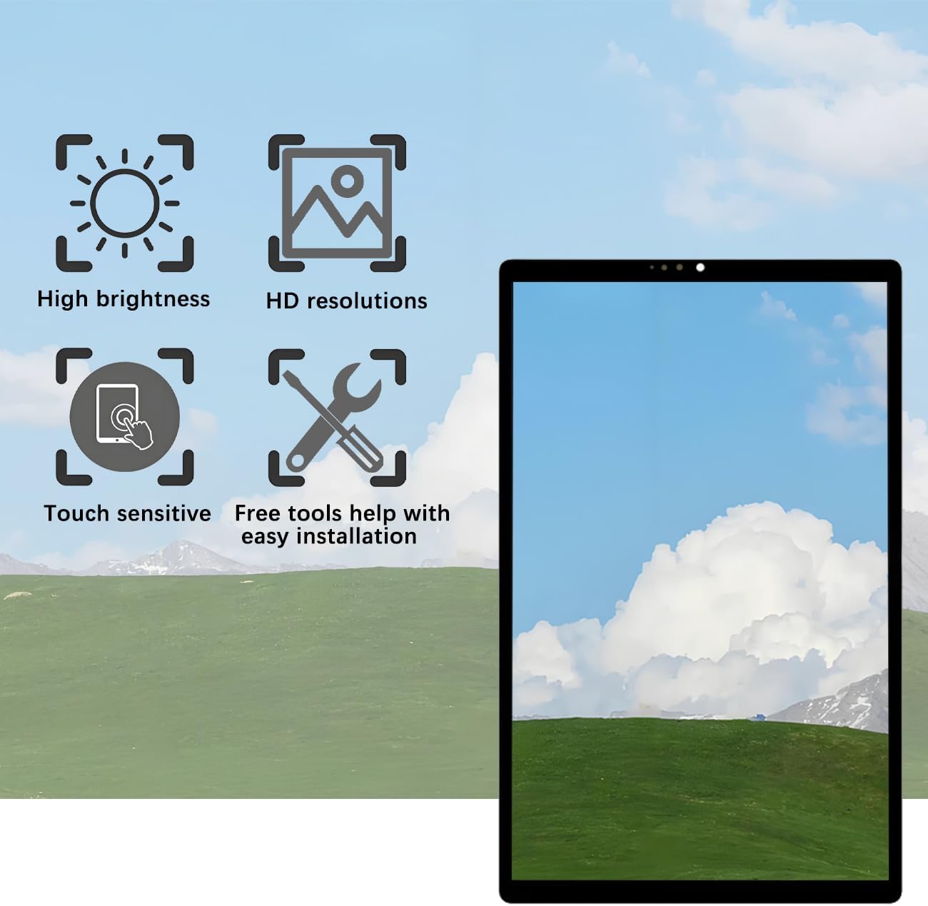Display Screen for Lenovo Tab M10 Plus TB-X606 TB-X606F TB-X606X TB-X606V LCD Screen Replacement Assembly with Kit